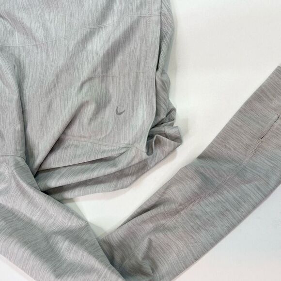 Zyia Top Womens Medium Heather Gray Active Haze Yoga Wrap Shawl Hooded Thumbhole - Picture 6 of 8